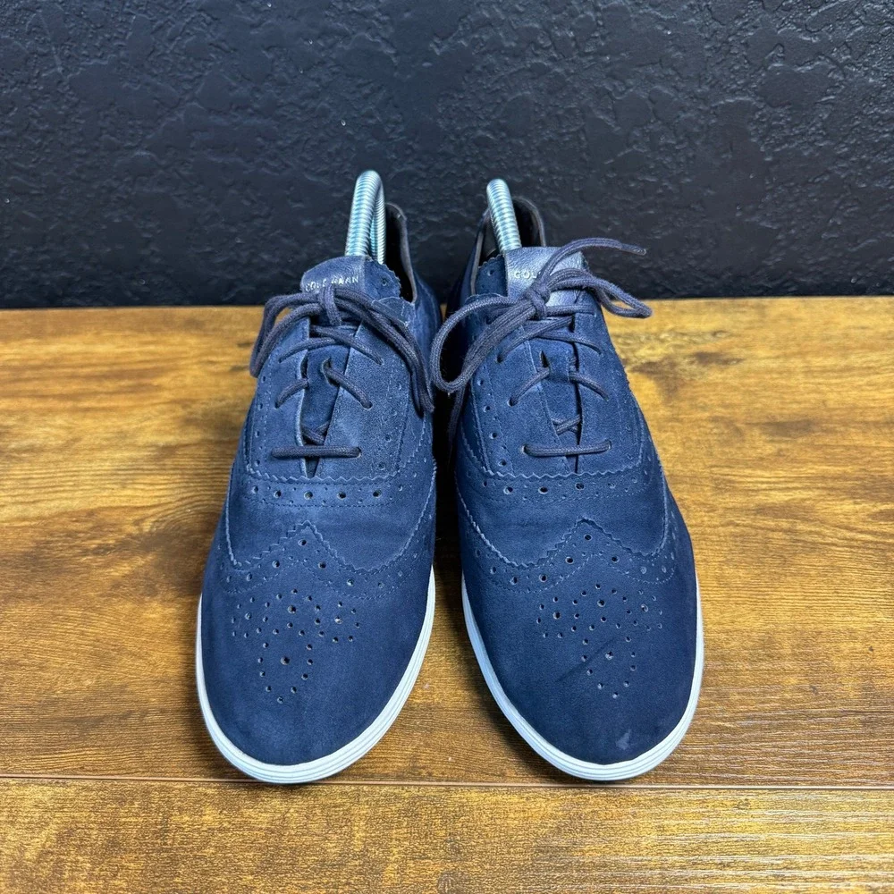 Cole Haan Zerogrand W05488 Navy Suede Wingtip Oxford Womens 10B
